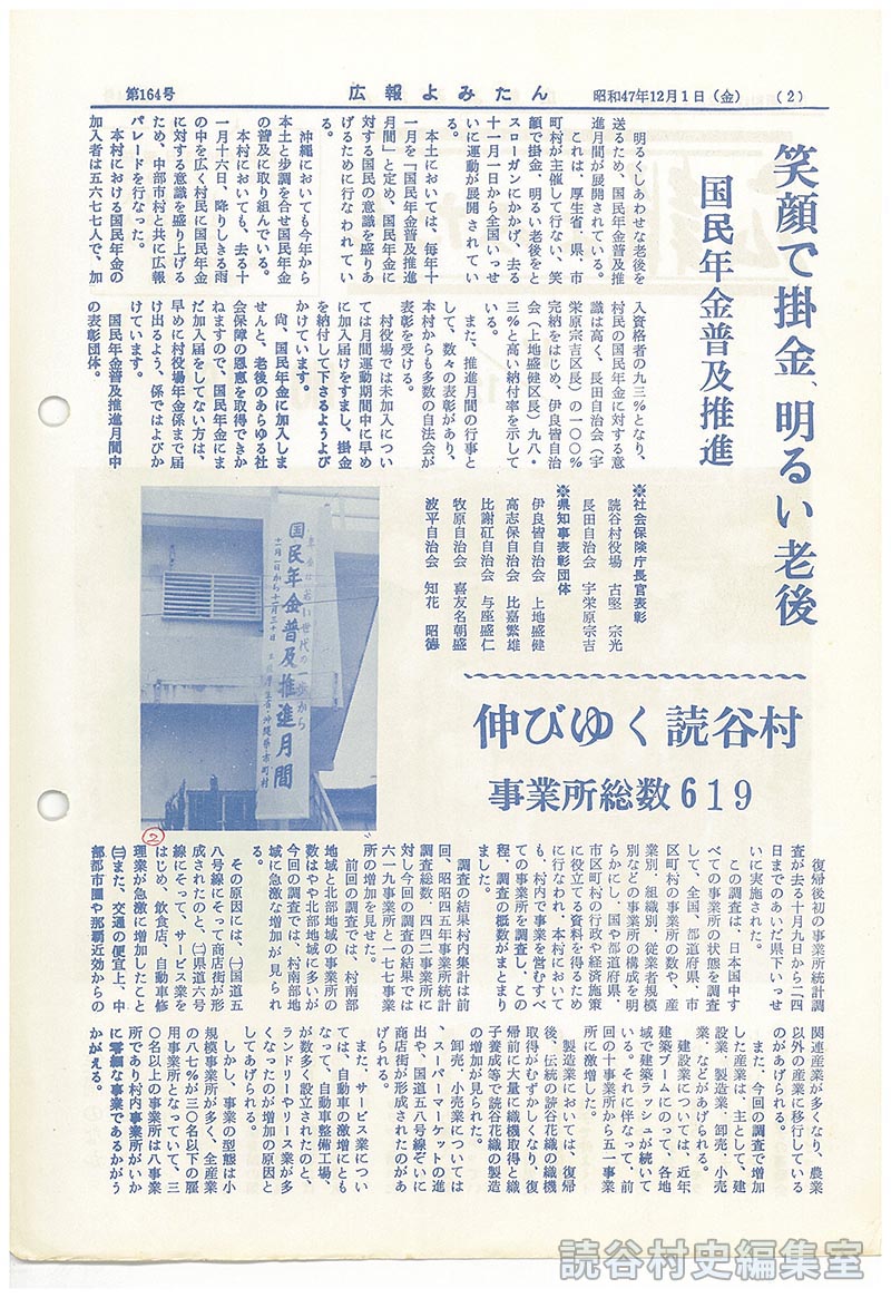 伸びゆく読谷村　事業総数619