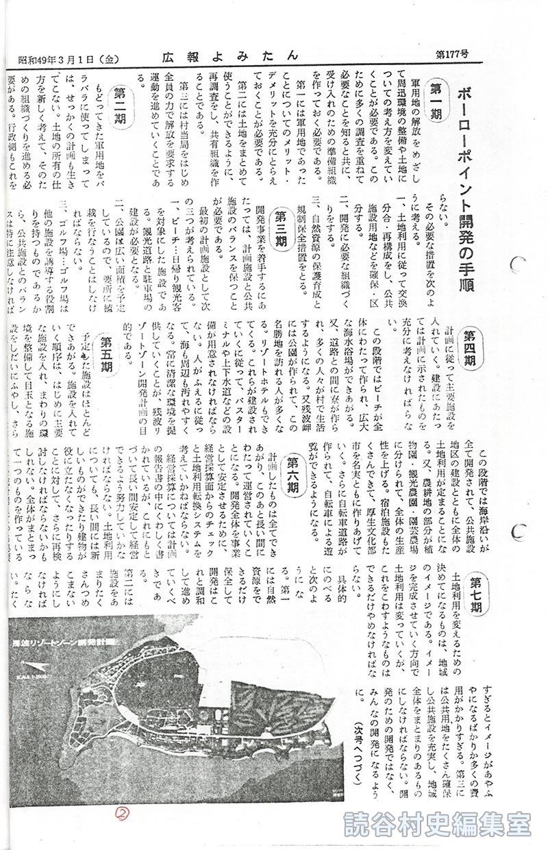 うまれかわるボーロポイント軍用地　「残波リゾートゾーン誕生」
ボーローポイント開発の手順