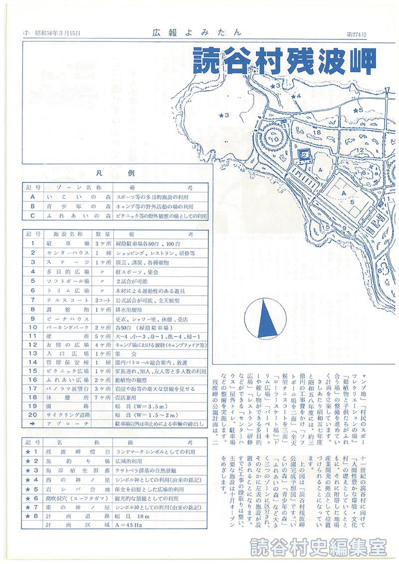 残波岬公園完成予想図　残波岬公園　いこいの森青少年の森ふれあいの森　村民の公園づくりＧＯ！　主な施設十月オープン目指す