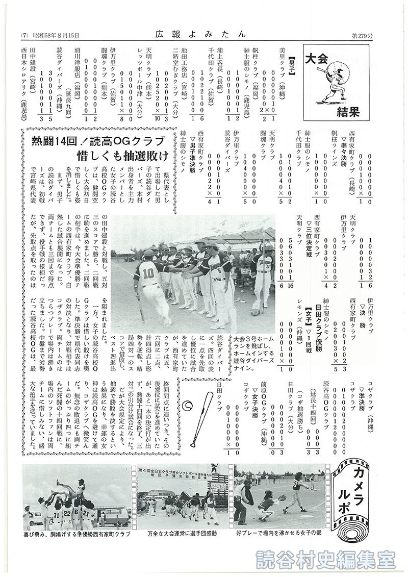 62年沖縄国体本番に大きな自信　第4回全日本クラブ男女ソフトボール選手権大会九州地区予選
大会結果