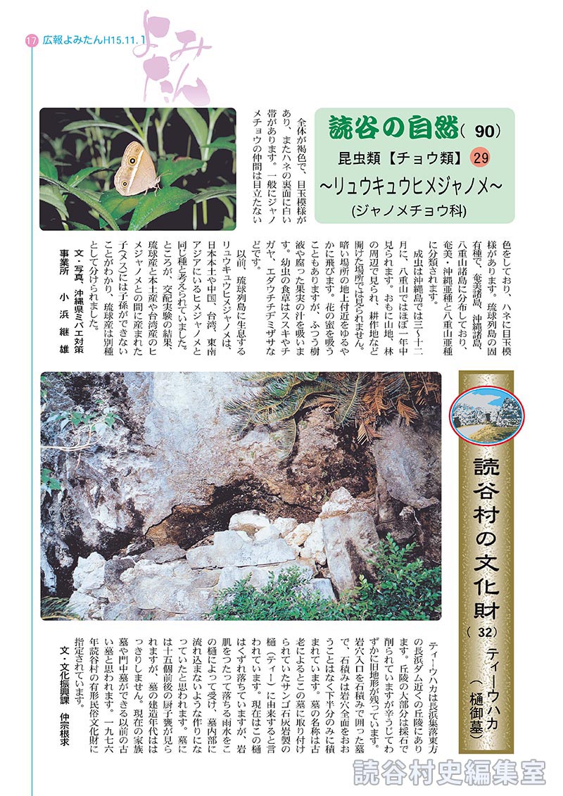 読谷村の文化財（32）ティーウハカ（樋御墓）