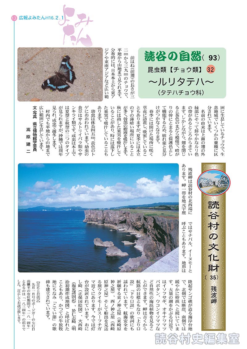 読谷村の文化財（35）残波岬