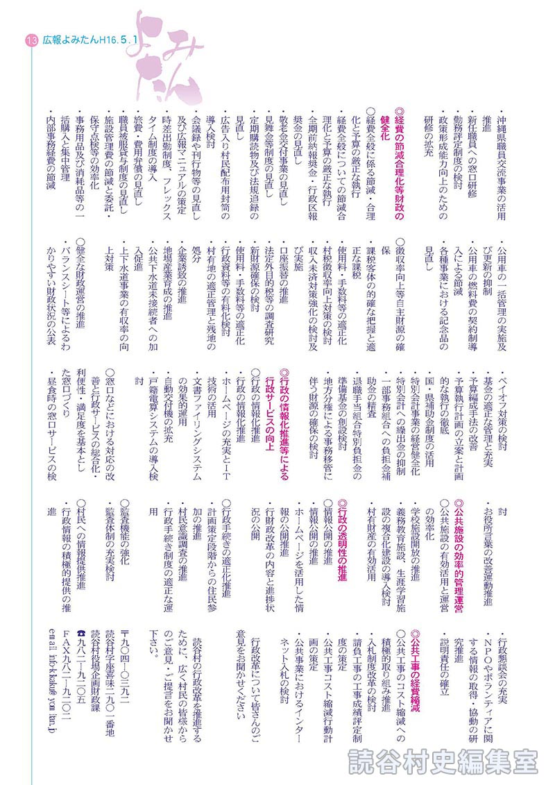 共に考えよう読谷村の将来像⑤
読谷村の自律（第二回）