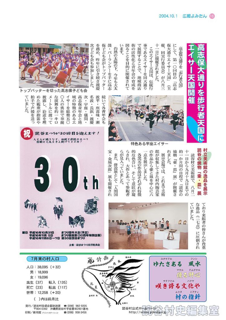 ８月末の村人口